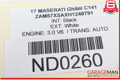 14-20 Maserati Ghibli Quattroporte Levante Front Bumper Grille Logo Badge Emblem