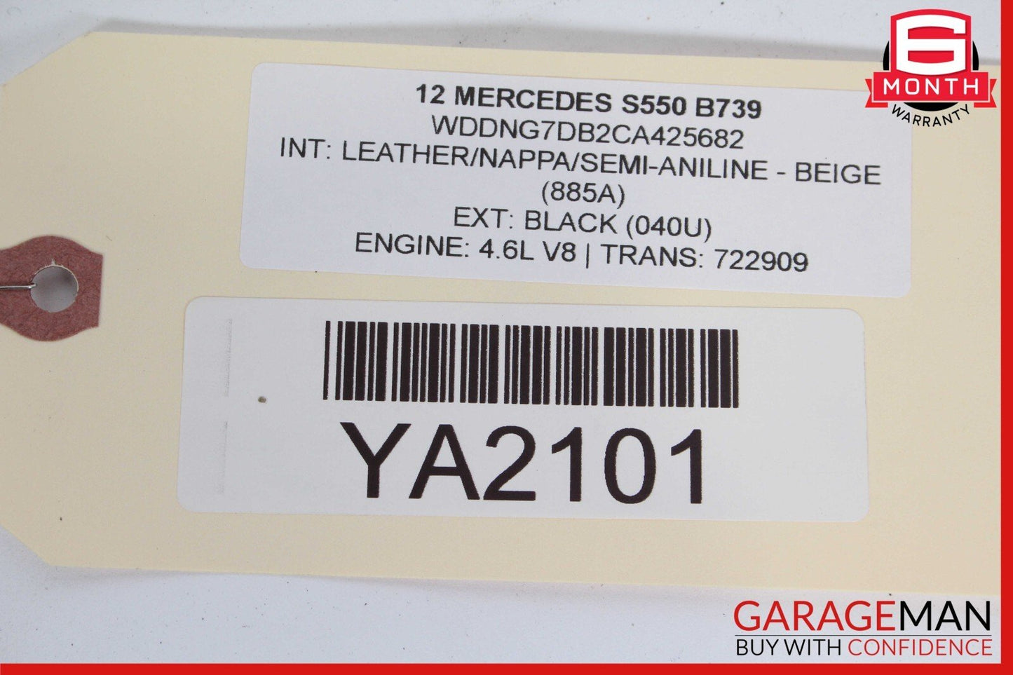 10-13 Mercedes W221 S400 S550 Front Right Side Bottom Lower Seat Cushion Beige