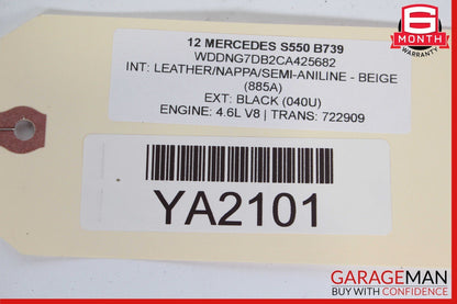 10-13 Mercedes W221 S400 S550 Front Right Side Bottom Lower Seat Cushion Beige