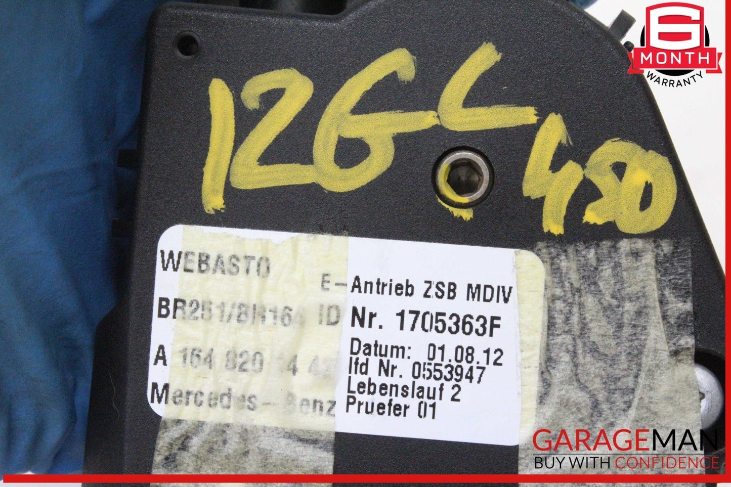 06-13 Mercedes X164 GL450 4MATIC Panoramic Sunroof Sun Roof Motor 1648201442 OEM