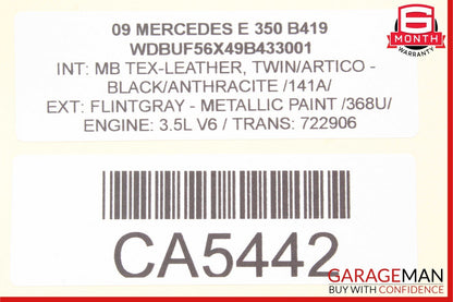07-09 Mercedes W211 E350 E320 Front Right Lower Bottom Seat Cushion Black OEM