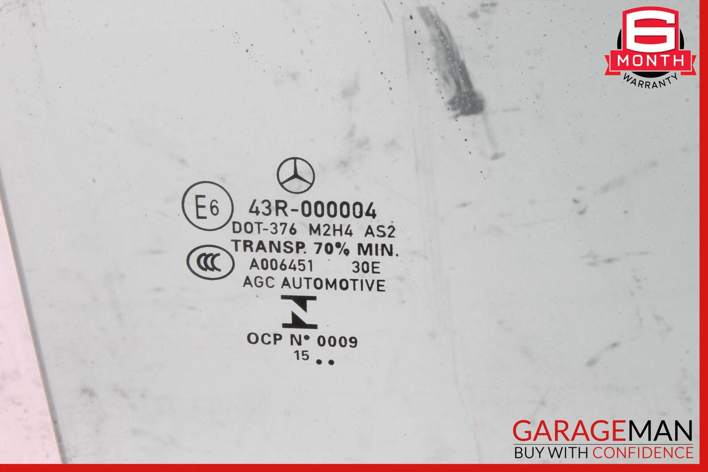15-21 Mercedes W205 C300 C400 Rear Right Side Door Window Glass OEM