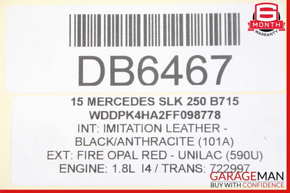 12-15 Mercedes R172 SLK250 1.8L Rear Differential Diff Axle Carrier 3.07