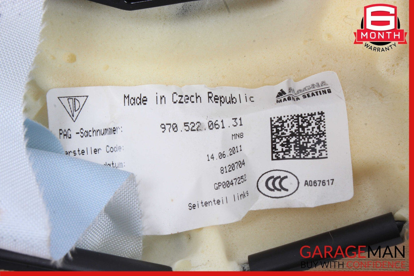 10-16 Porsche Panamera 970 Rear Left Side Seat Bolster Trim Module Assy Beige