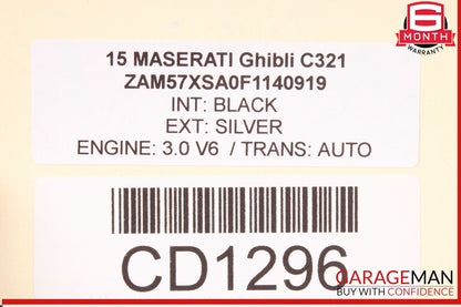 14-24 Maserati Ghibli Rear Bumper Reinforcement Impact Crash Rebar Bar OEM