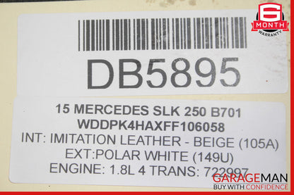 12-16 Mercedes R172 SLK250 SLK350 Front Windshield Wind Shield Glass OEM