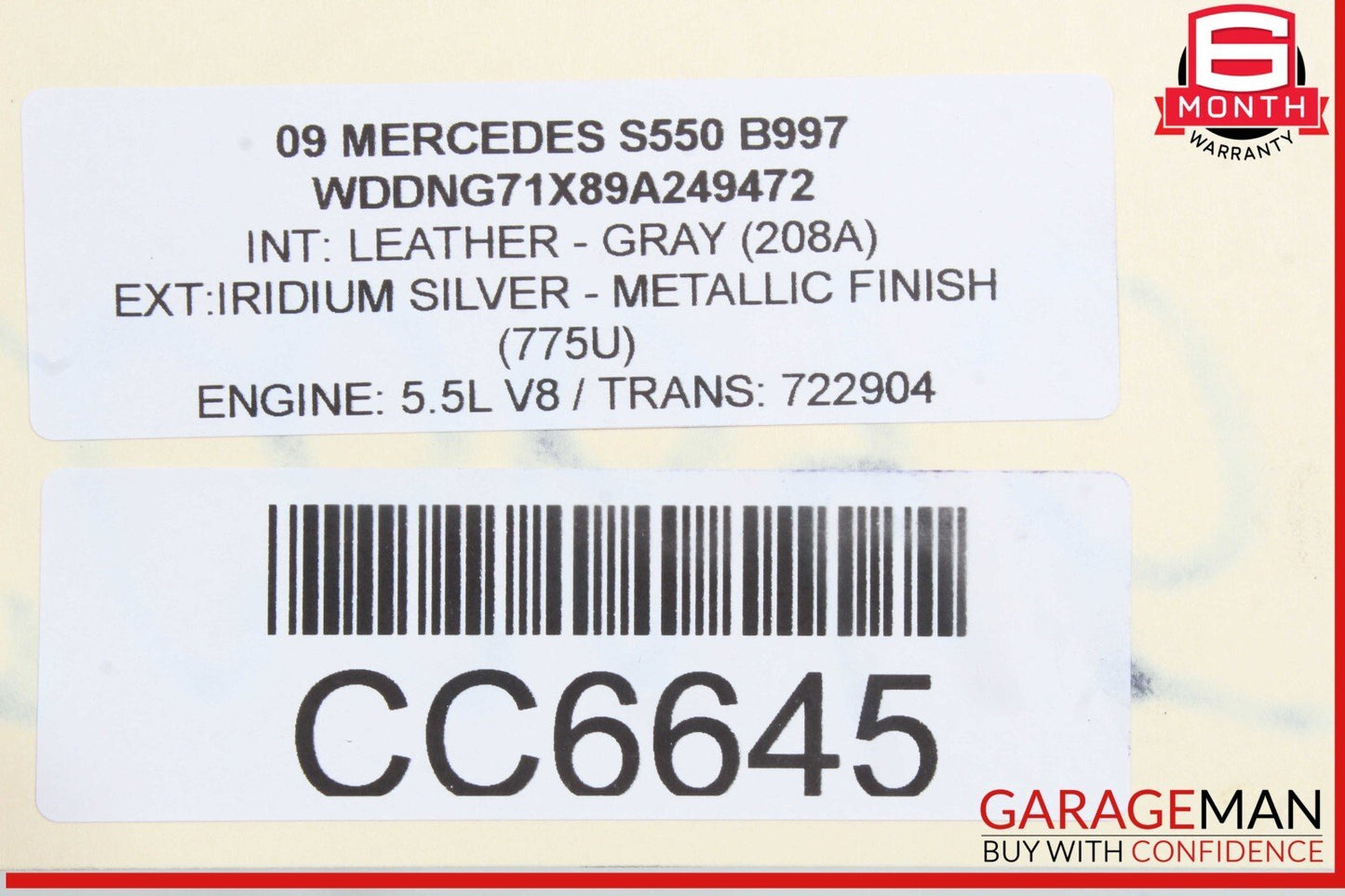 07-10 Mercedes W221 S550 S600 CL600 Power Steering Gear Rack & Pinion Assy RWD