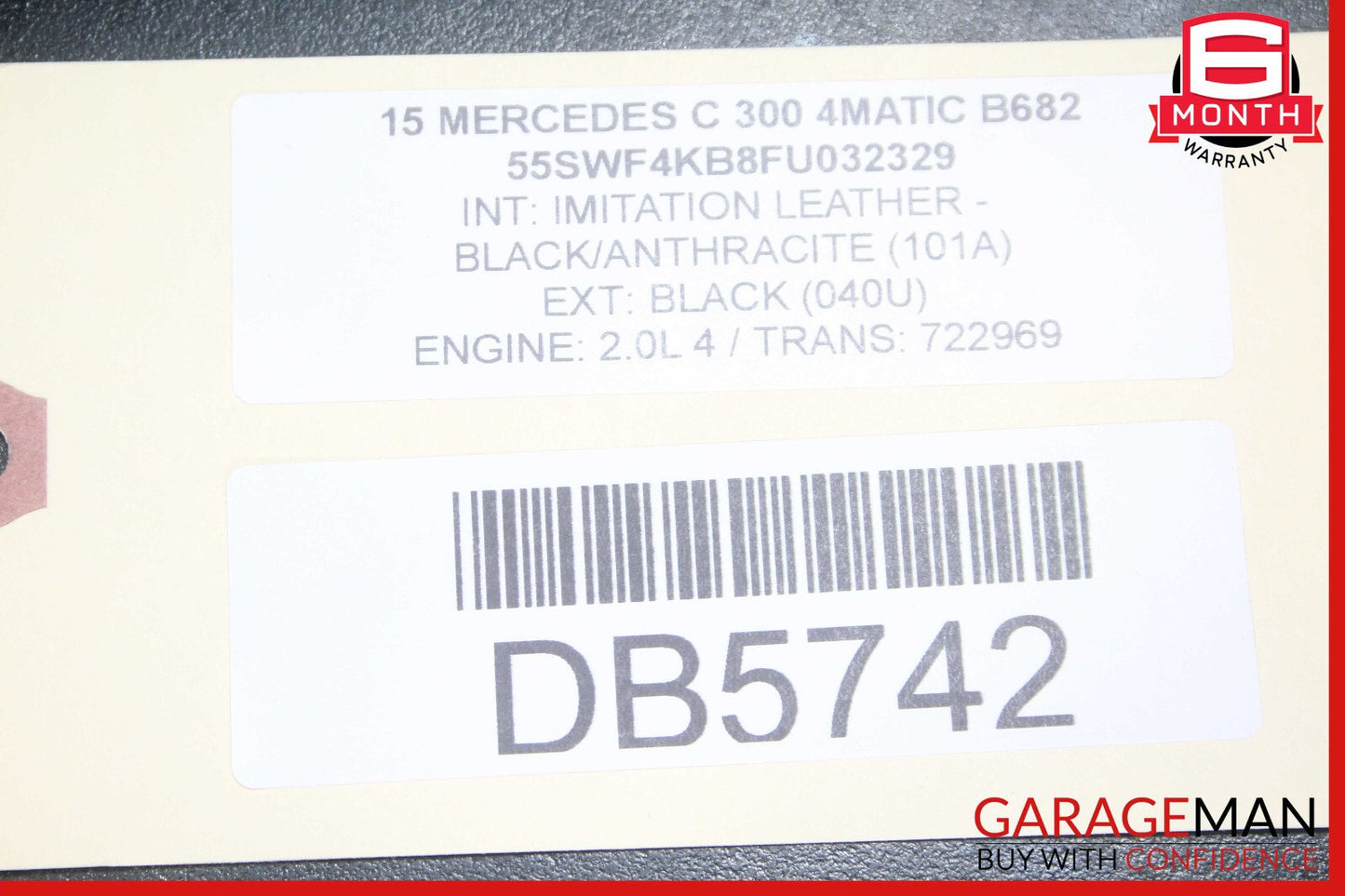 15-20 Mercedes W205 C300 Sedan Rear Right Side Exterior Door Shell Black OEM