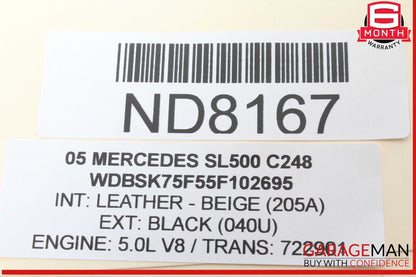 03-06 MercedesR230 SL500 Steering Column Switch Clockspring 2305401445 Genuine