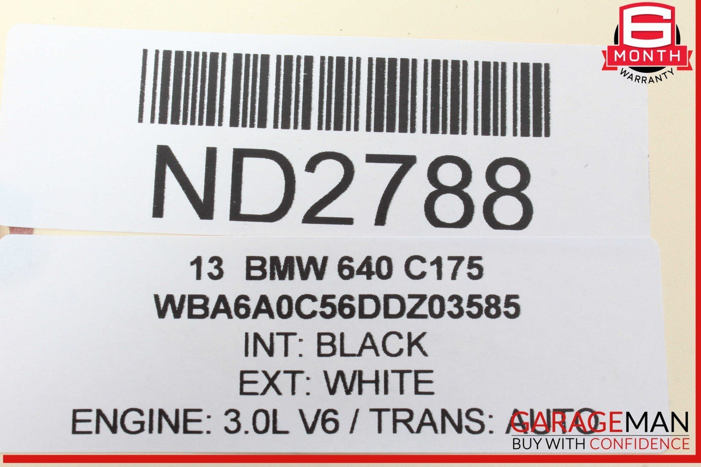 12-18 BMW 640i 650i Rear Left Driver Side Exterior Door Handle X3718722712 OEM