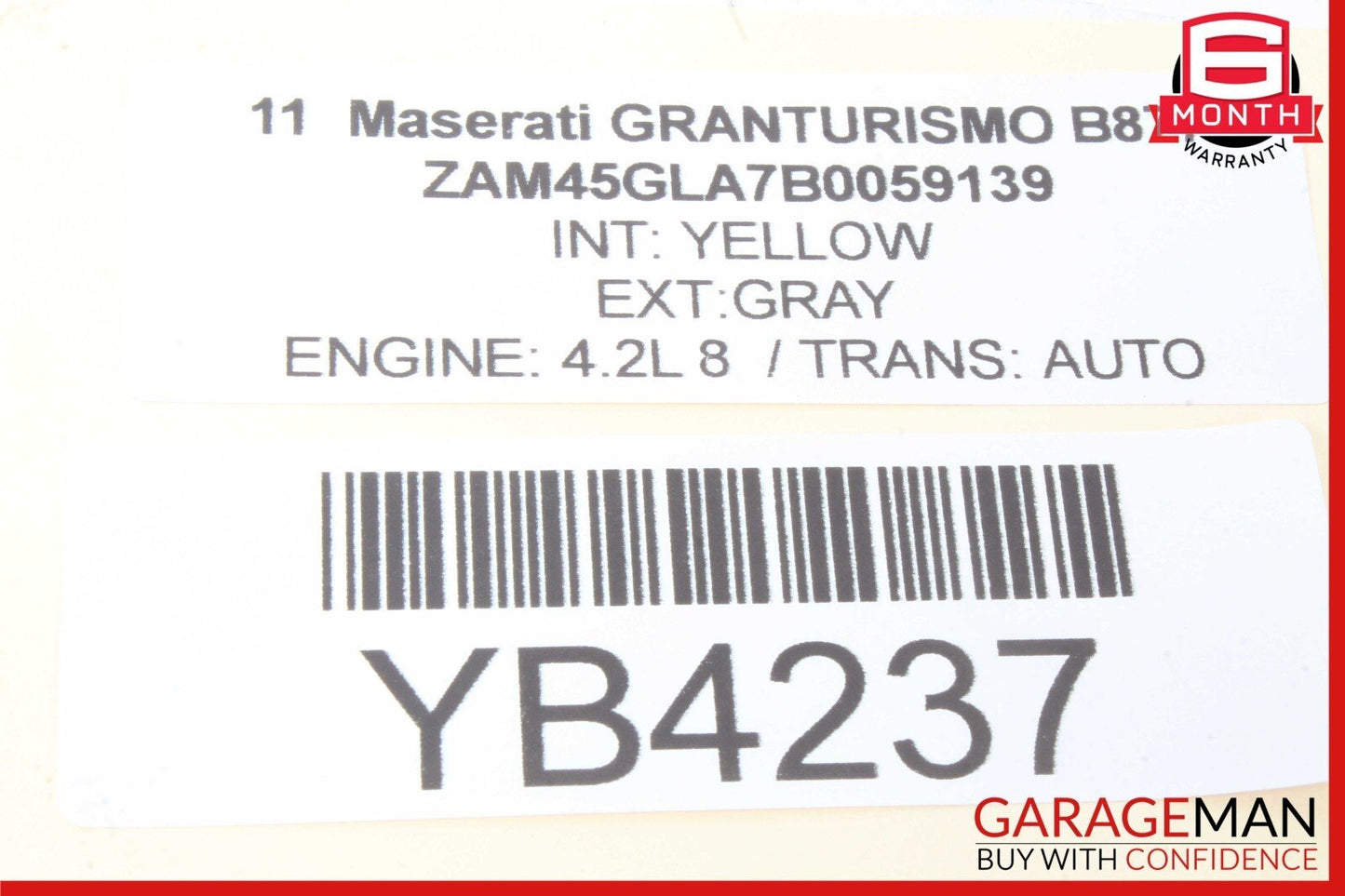 08-19 Maserati GranTurismo M145 Coupe Rear Right Side Seat Belt Black OEM