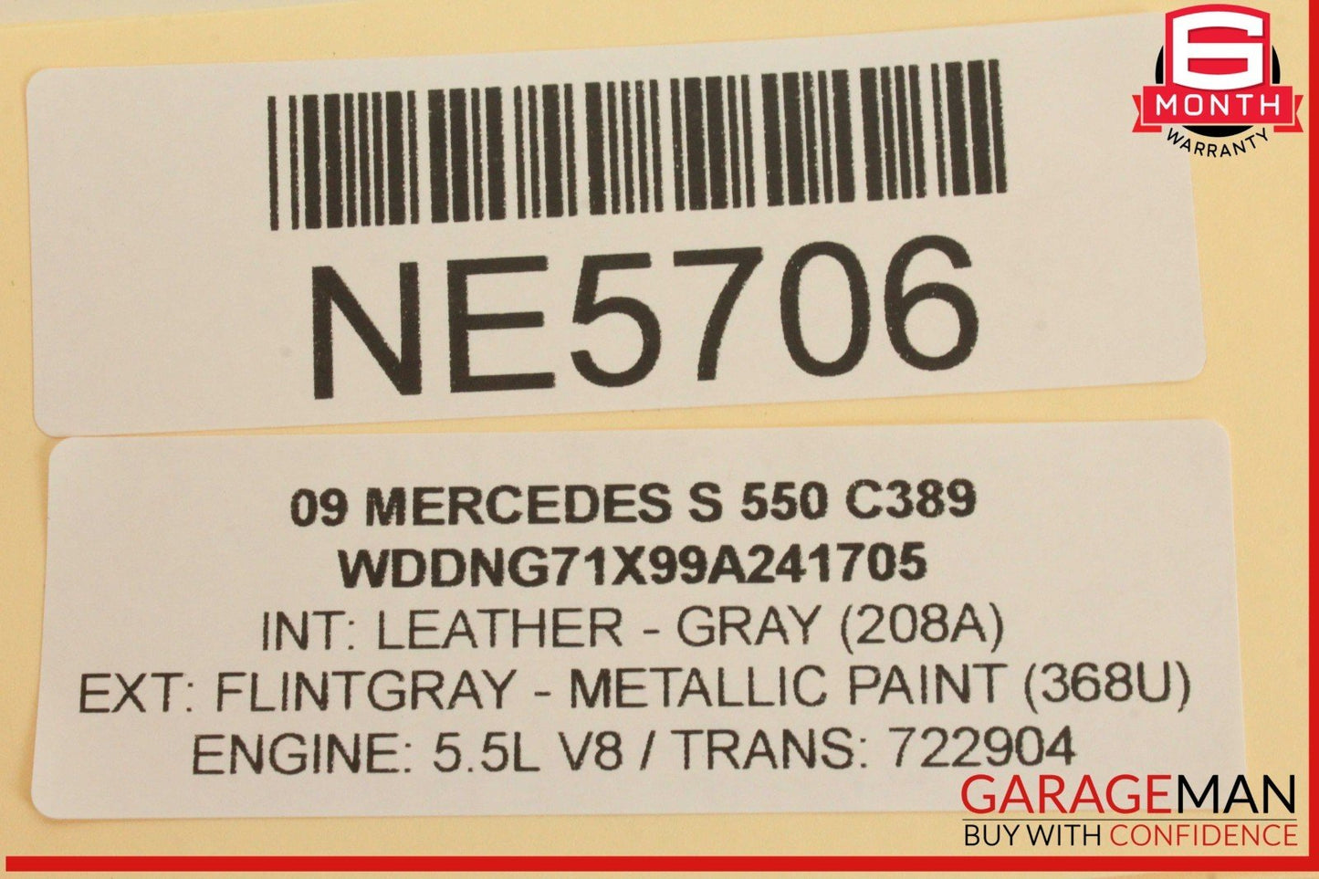 07-13 Mercedes W221 S550 Rear Right Passenger Side Exterior Door Handle Gray OEM