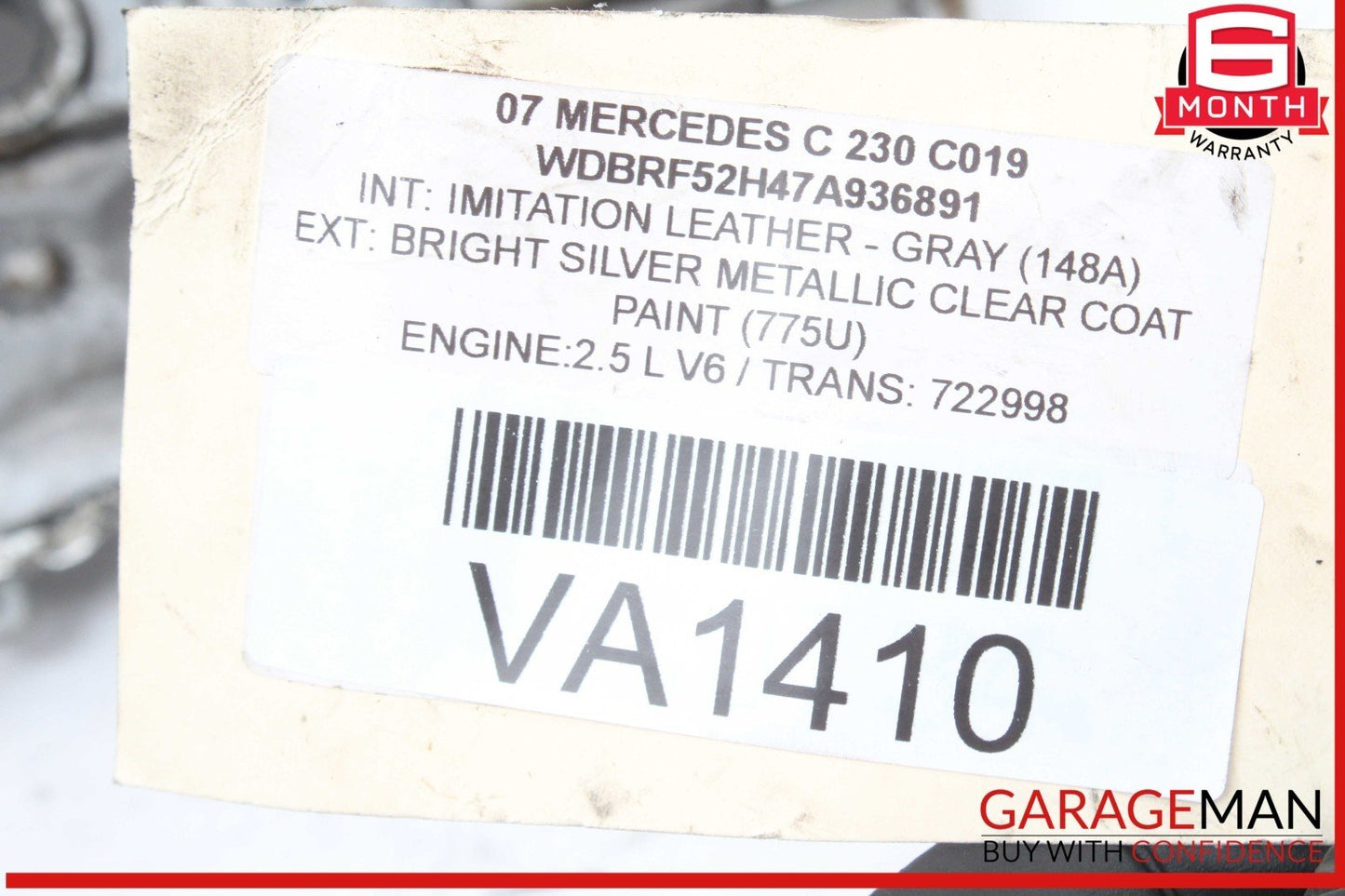 05-13 Mercedes W203 C230 E350 CLK350 Engine Cylinder Head Cover Right Side OEM