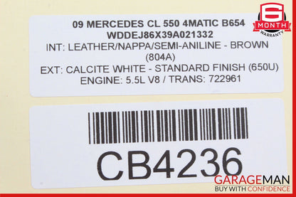 03-12 Mercedes W216 CL550 CL55 AMG Front Left Driver Door Window Regulator Motor