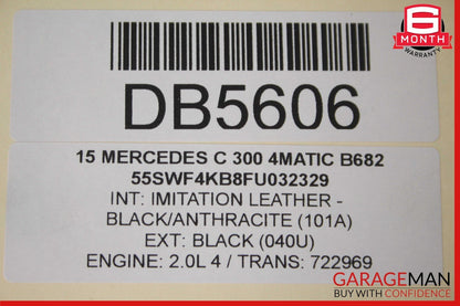 15-17 Mercedes W205 C300 C350e Front Right / Left Top Upper Seat Cushion Cover