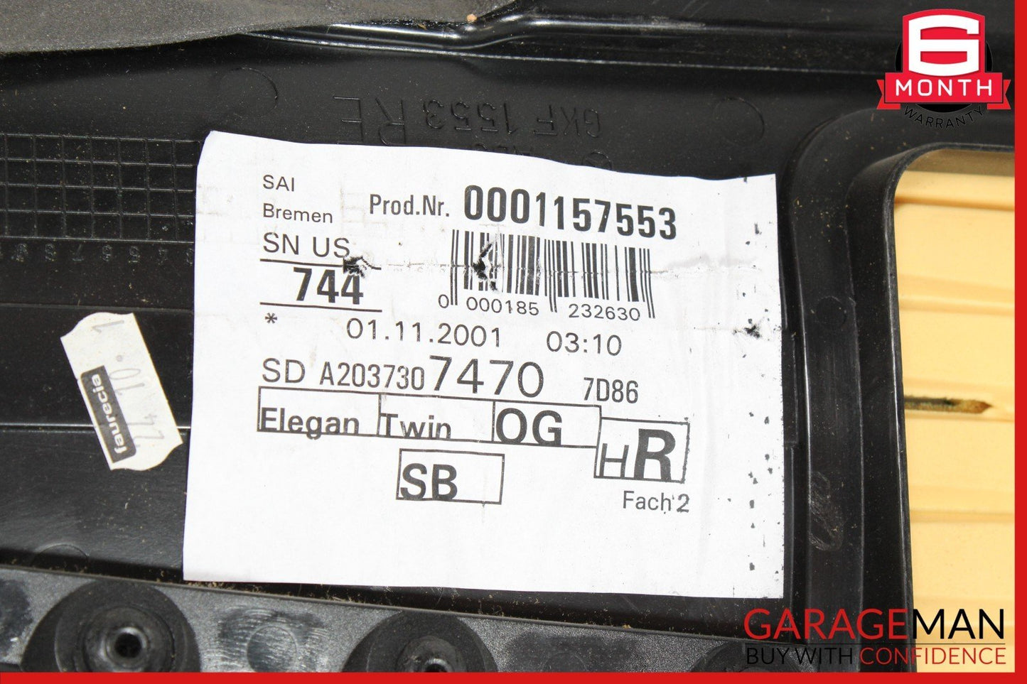01-04 Mercedes W203 C240 C320 Rear Right Side Interior Door Panel Gray OEM