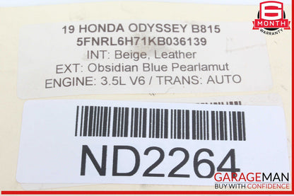 18-22 Honda Odyssey Rear Trunk Plate Panel Trim Cover OEM