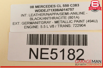 07-14 Mercedes W216 CL550 Front Right Side Dash Dashboard Airbag Air Bag OEM