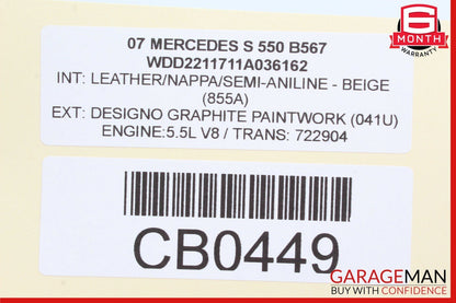 07-09 Mercedes W221 S550 S65 AMG Center Console Trim Bezel Wood 2216800064 OEM