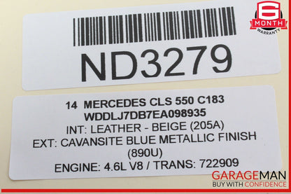 10-18 Mercedes W218 CLS550 E400 Rear SAM Fuse Box Relay Control 2129001406 OEM