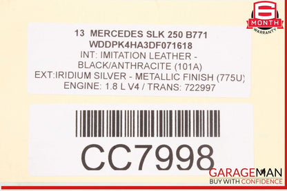 12-20 Mercedes R172 SLK250 SLK350 Power Steering Rack and Pinion Assembly OEM