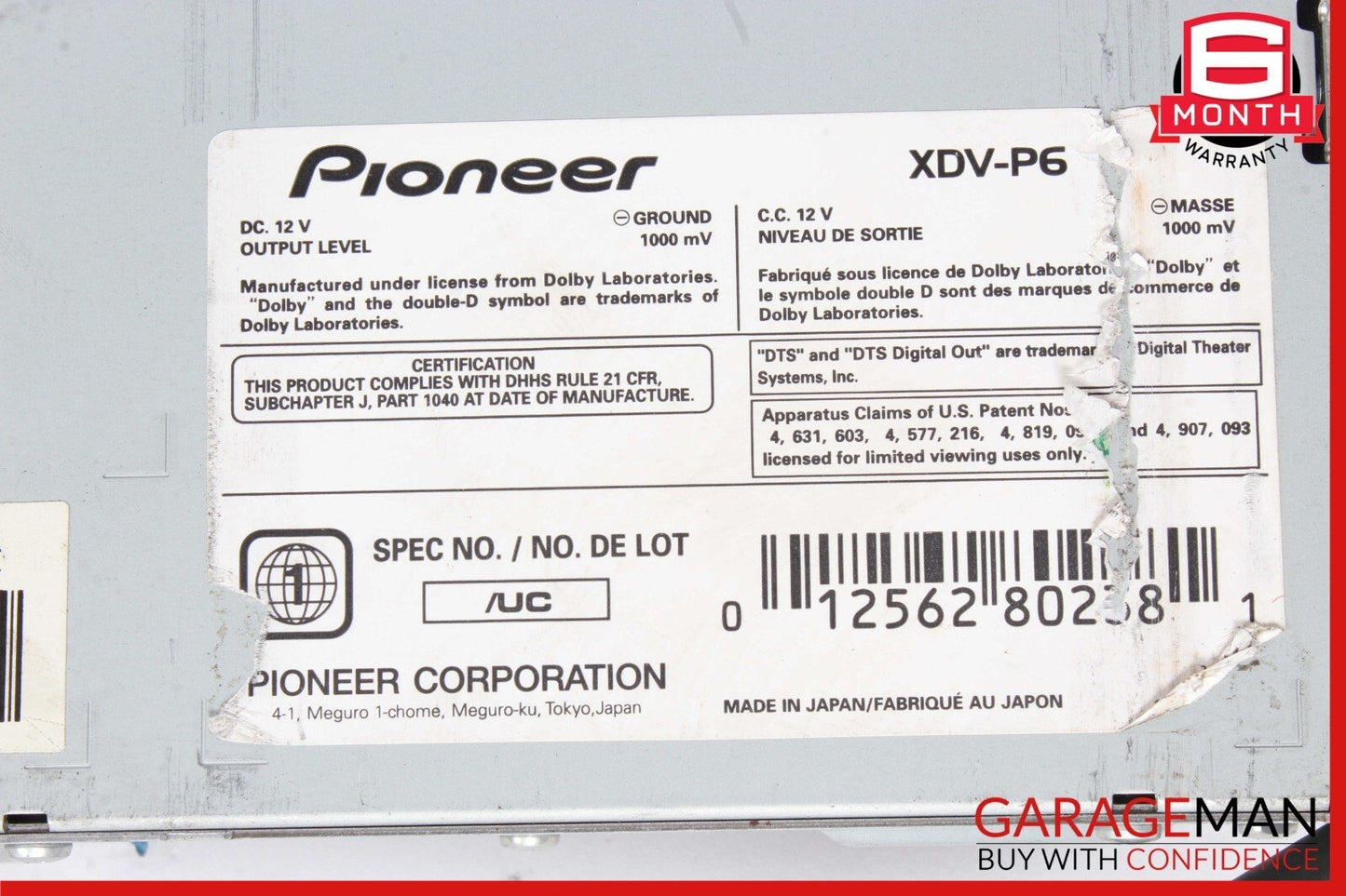 2008 Maserati Quattroporte Pionner XDV-P6 Disc Multi DVD/Video CD OEM