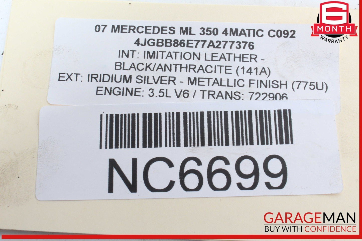 06-11 Mercedes W164 ML350 4MATIC 3.5L Front Right Side Exhaust Manifold Header