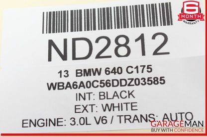 12-18 BMW 640i 650i Rear Left Driver Side Quarter Window Glass OEM