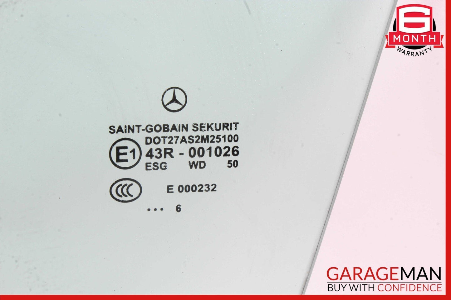 03-12 Mercedes R230 SL550 SL55 AMG Front Left Side Door Window Glass Clear