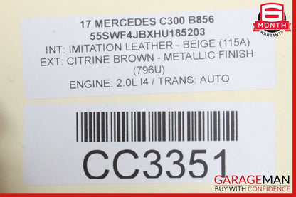 15-18 Mercedes W205 C300 C400 Front Right Side Lower Bottom Seat Cushion OEM