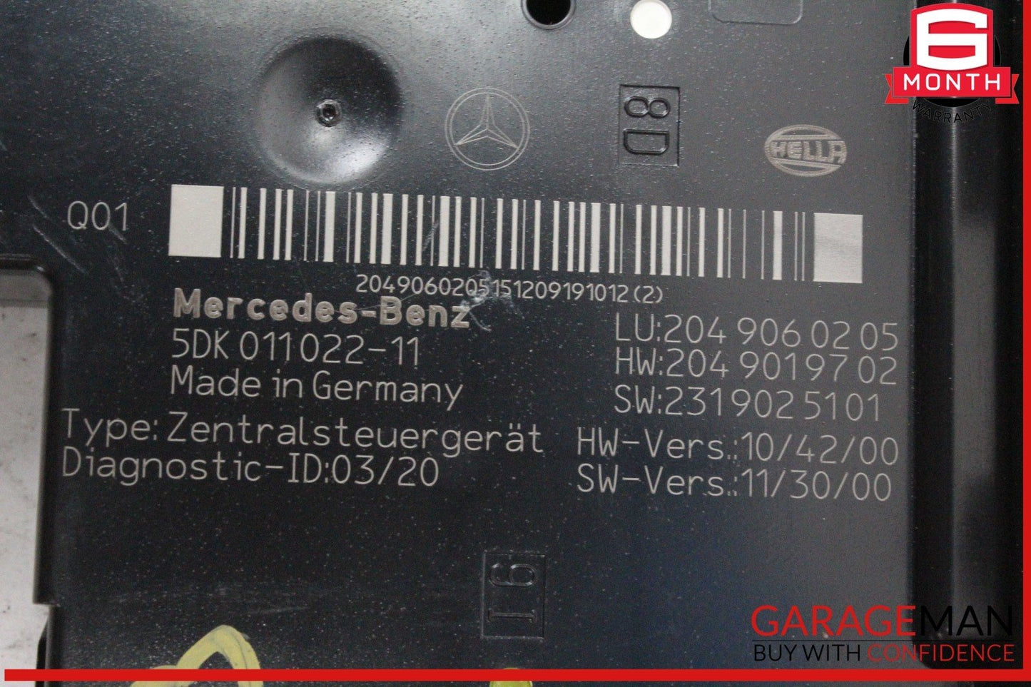 12-14 Mercedes W204 C250 CGI Rear Fuse Relay Box Module 2049060205 OEM