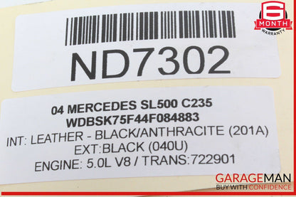 03-12 Mercedes R230 SL500 S55 AMG Convertible Right Lock Pawl Cylinder OEM