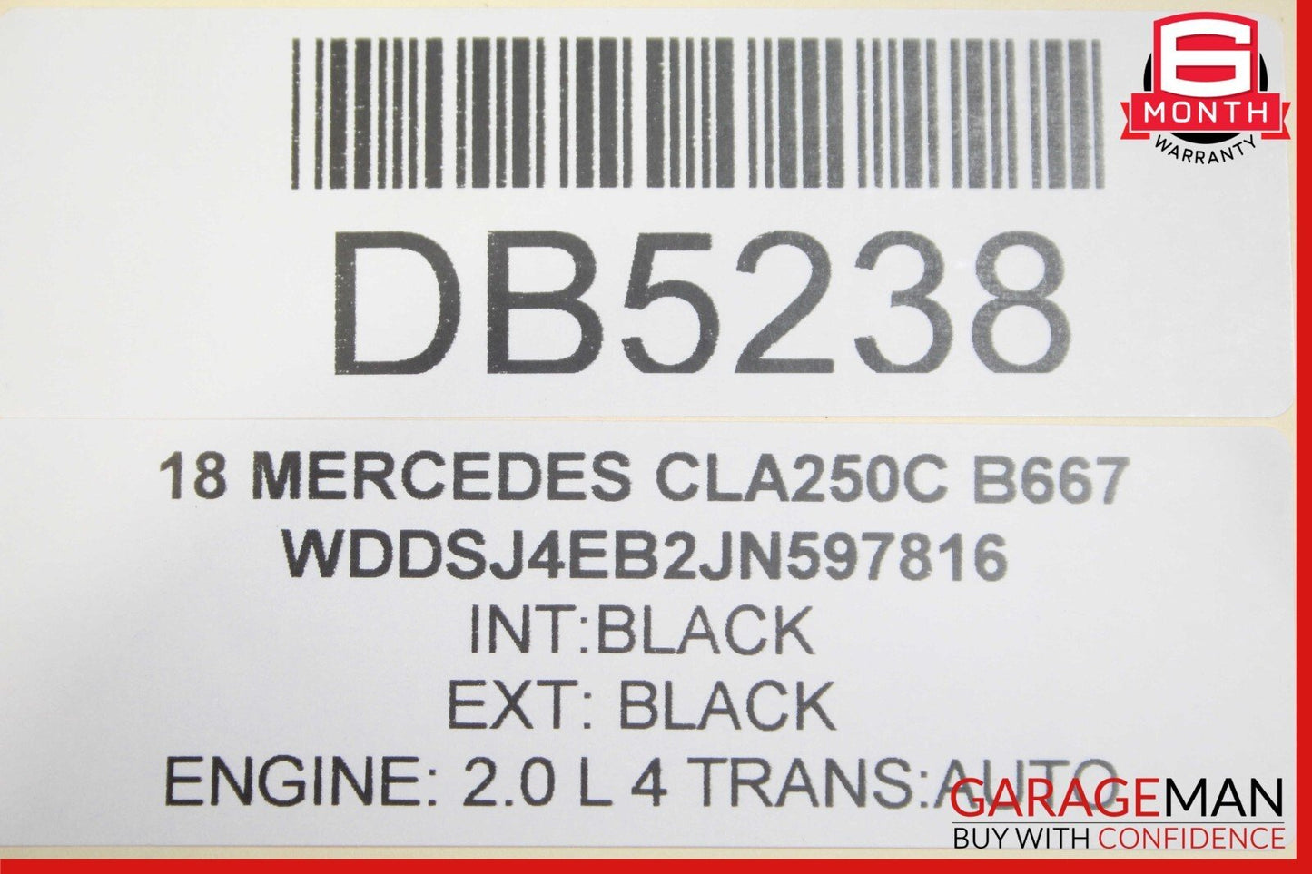 14-18 Mercedes W117 CLA250 Rear Right Side Interior Door Trim Panel Anthracite