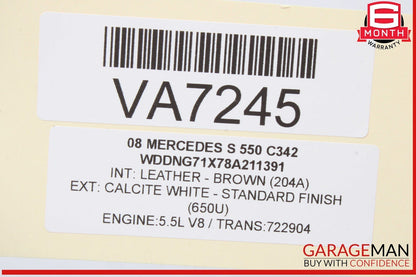 07-13 Mercedes W221 S550 CL550 Rear Trunk Lid Latch Lock Actuator 2217500085 OEM