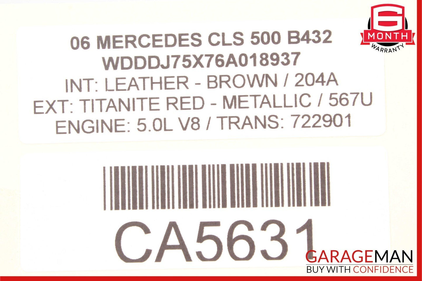 06-11 Mercedes W219 CLS500 CLS550 Front Upper Radiator Support Tie Bracket Bar