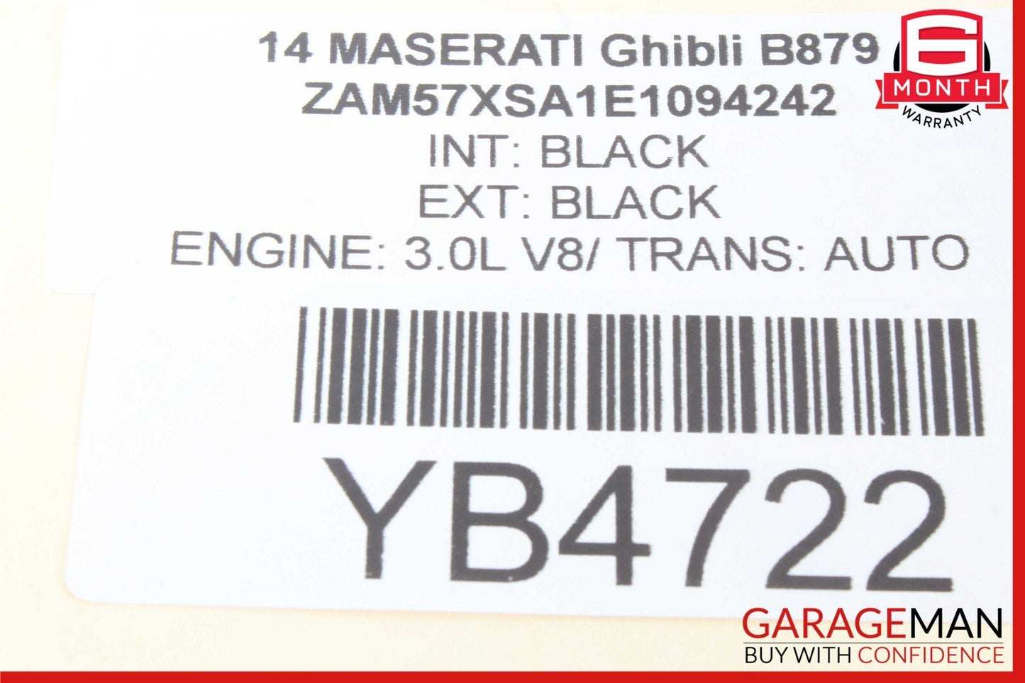 14-20 Maserati Ghibli 3.0L Right Side Turbocharger Intercooler 16474840 OEM