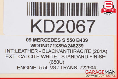 07-09 Mercedes W221 S63 AMG S550 S450 Door Harness Rear Left or Right Side OEM