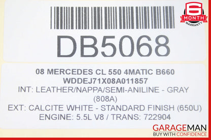 07-10 Mercedes W216 CL550 Front Right Side Bottom Lower Seat Cushion OEM