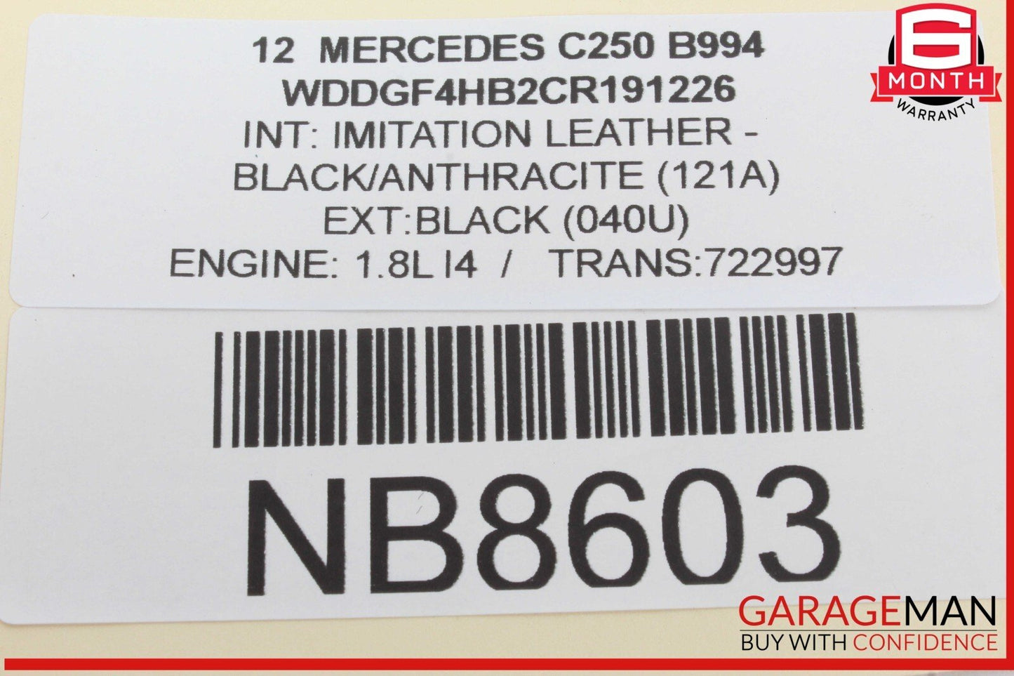 12-15 Mercedes W204 C250 C300 Front Right Side Mirror Door Rear View Black OEM