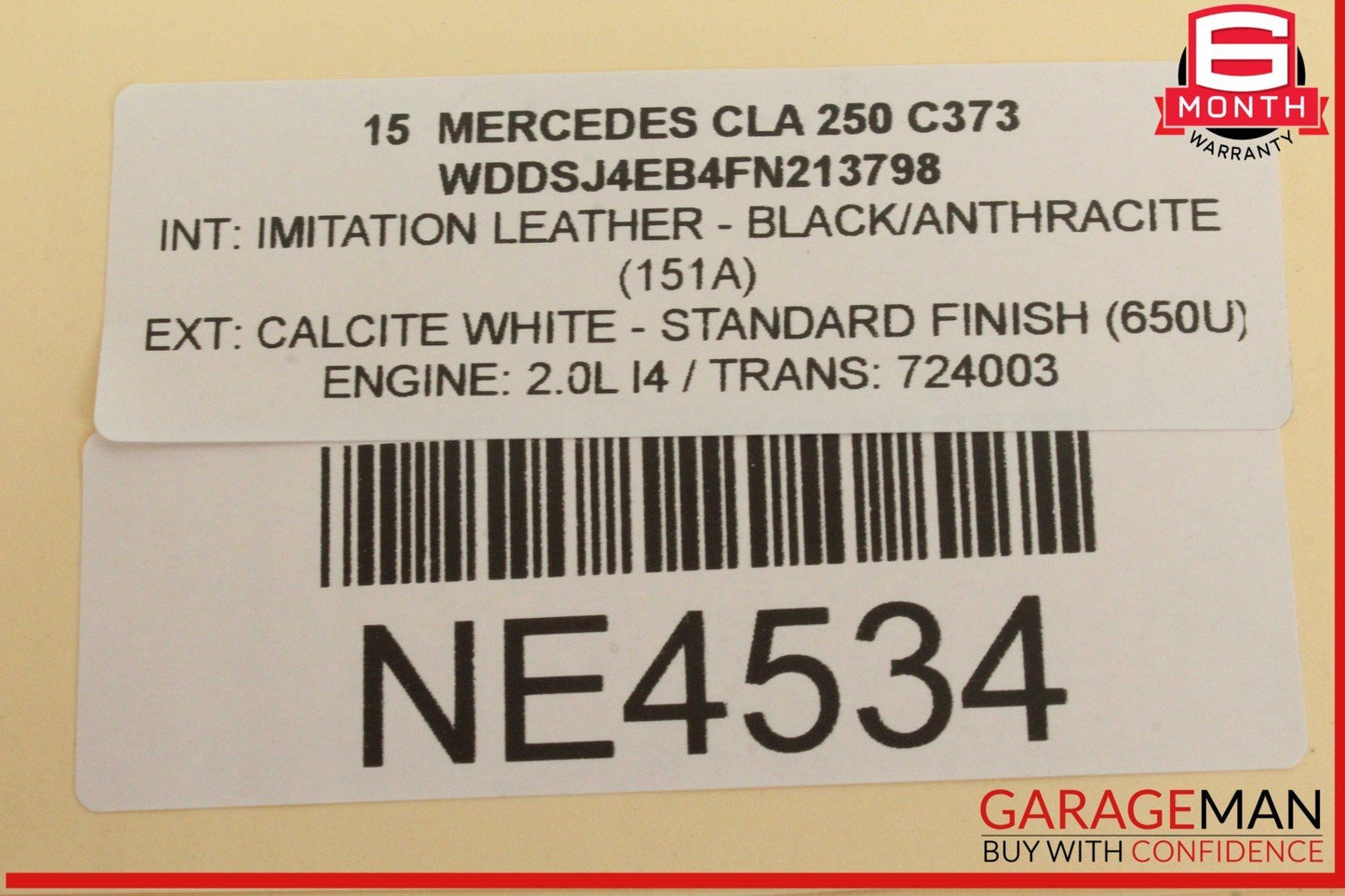 14-19 Mercedes W117 CLA250 Right Passenger Side Exterior Door Handle White OEM