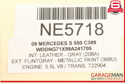 07-09 Mercedes W221 S550 S600 Front Left Side Door Rear View Mirror Gray OEM