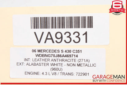 00-06 Mercedes W220 S600 CL500 CL55 AMG Emergency Spare Tire Jack Tool Kit OEM