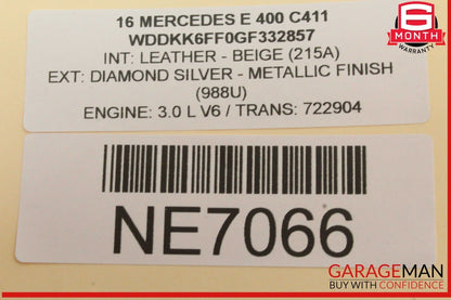 10-17 Mercedes W207 E400 Right Passenger Side Exterior Door Handle Silver OEM