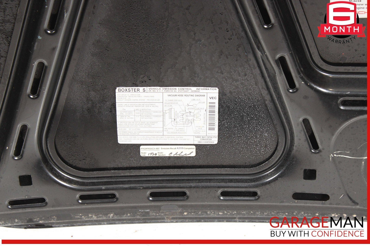 97-04 Porsche Boxster 986 Rear Trunk Boot Bonnet Lid Door Panel Black OEM