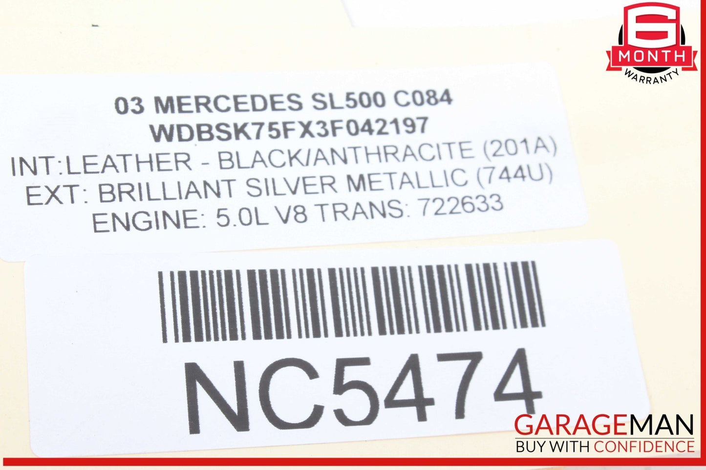 03-08 Mercedes R230 SL500 SL550 Convertible Top Hydraulic Pump Motor OEM