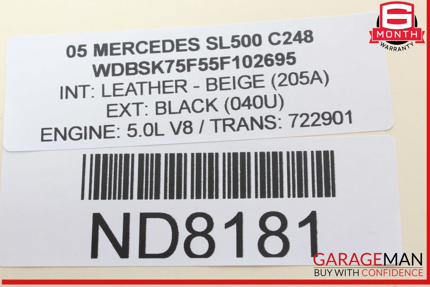 03-12 Mercedes R230 SL500 SL55 SL600 Front Right Side Door Control Module OEM
