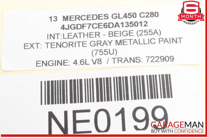 12-16 Mercedes X166 GL450 Rear Left Driver Side Exterior Door Handle Gray OEM