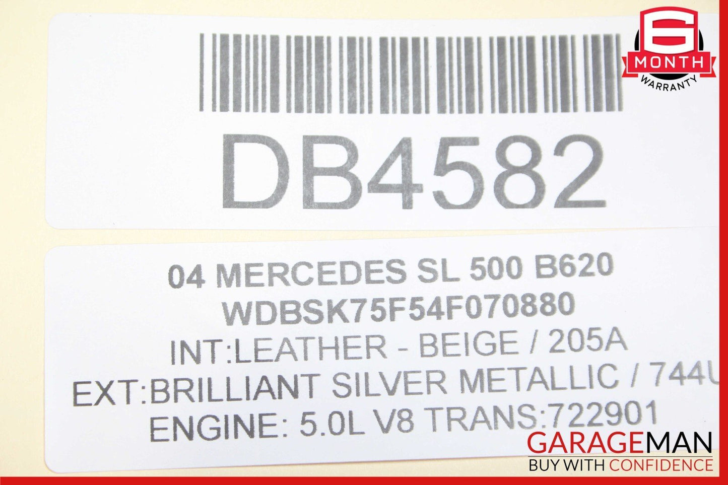 03-08 Mercedes R230 SL500 Front Right Side Wing Fender Panel Brilliant Silver