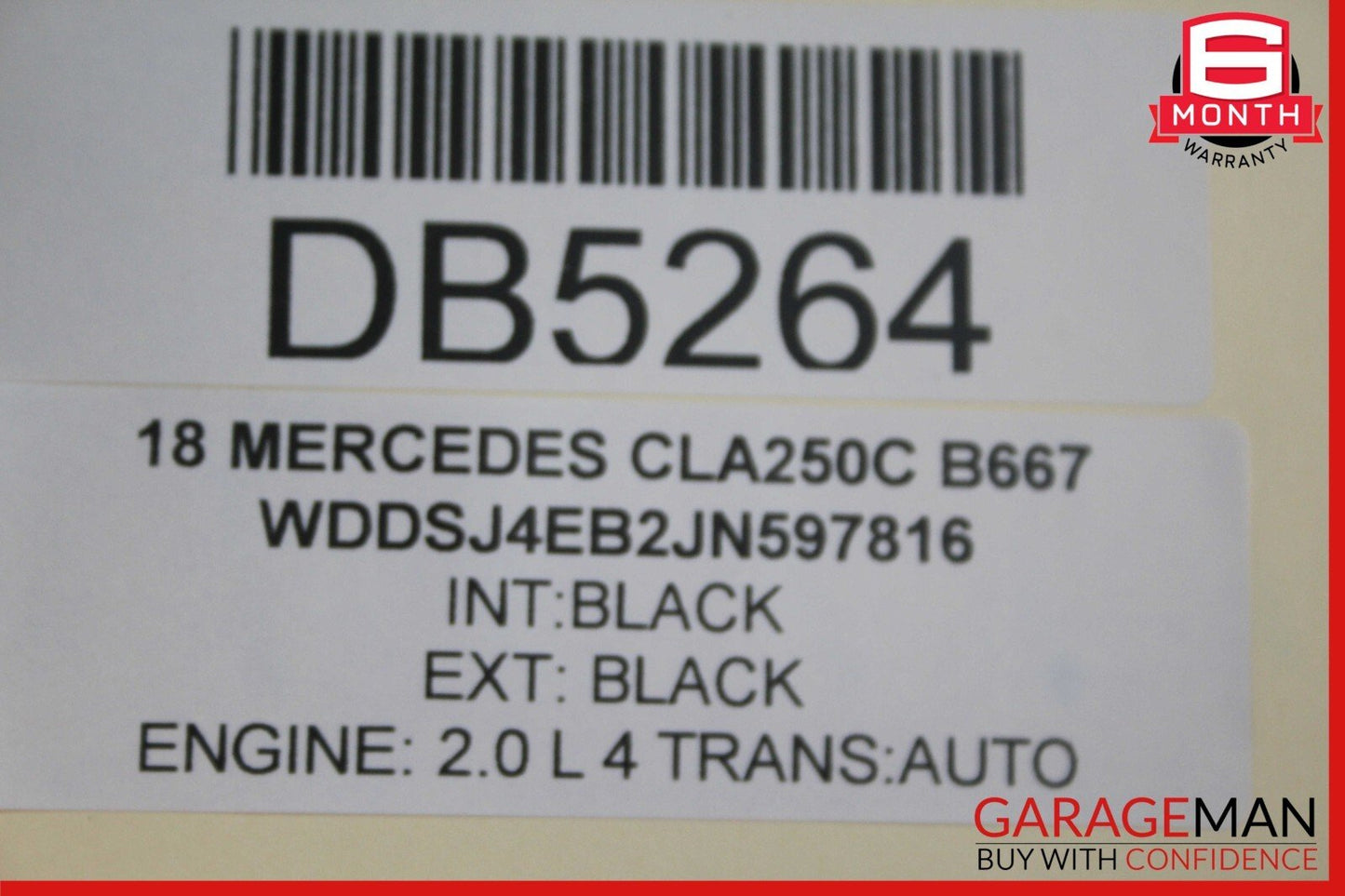 14-18 Mercedes W117 CLA250 CLA45 Rear Right Side Exterior Door Shell Panel Black