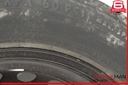 08-14 Mercedes W204 C250 C300 Emergency Spare Tire Donut Wheel Rim 125 90 16"